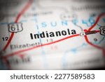 Indianola. Mississippi. USA on a geography map
