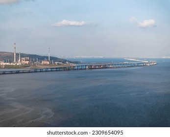 India's Longest Sea Bridge 'Trans-Harbour Sea Link. Nhava Sheva-Sewri sea bridge in Mumbai, Maharashtra, India