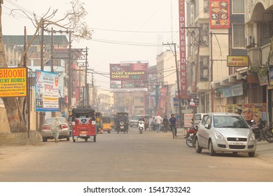India,Vrindavan,November 2016.  Traffic Road Shopping  In India Street Bazar