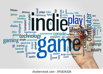 Indie Game Concept Word Cloud Background