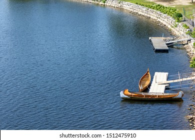 Indigenous Canoe Boats Kayaks Near Canadian Museum Of History In Ottawa