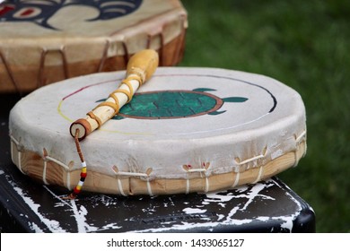 Indigenous Cultural Homemade Musical Instrument.  Drum.  
