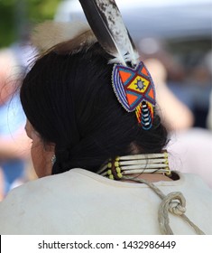 Indigenous Headdress. Rear View. Canada 