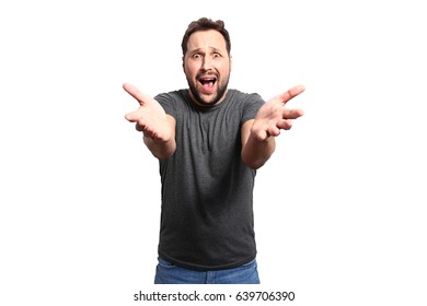 Indignant Man On White Background Stock Photo 639706390 | Shutterstock