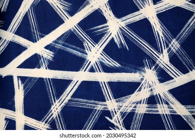 Indigo color dyed  fabric pattern. - Shutterstock ID 2030495342