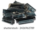 indigolites (blue tourmaline) from Afghanistan isolated on white background