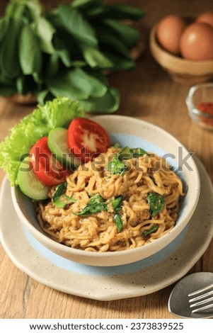 Indomie Bangladesh, Instant Noodles with Bangladesh Spices. Mie Nyemek, indonesian Traditional Instant Spicy Recipe