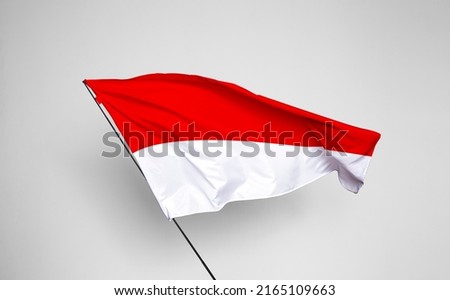Indonesia flag isolated on white background with clipping path. flag symbols of Indonesia. flag frame with empty space for your text.