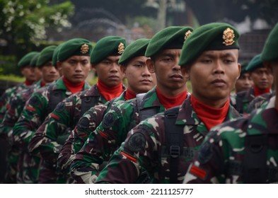 Indonesia, Malang - October 2022 Seen Some Indonesian Army Troops Are Marching