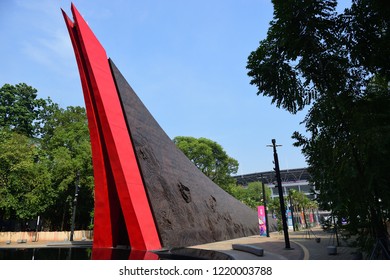 INDONESIA, October 6-13, 2018 : Asian Festival, Asian Para Games 2018 Torch At Utama Gelora Bung Karno Stadium In JAKARTA, INDONESIA