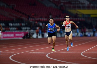 INDONESIA, October 6-13, 2018 : Para Athletics From Thailand In Action During  In Asian Para Games 2018 At JAKARTA, INDONESIA