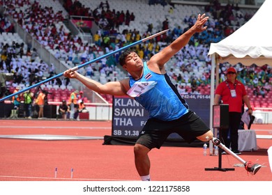 INDONESIA, October 6-13, 2018 : Para Athletics From Thailand In Action During  In Asian Para Games 2018 At JAKARTA, INDONESIA