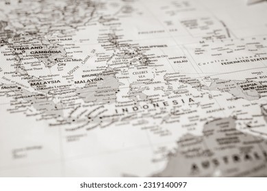 Indonesia on map travel background texture - Shutterstock ID 2319140097