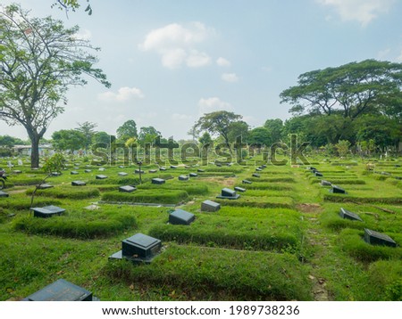 Indonesia Public Cementery Pontok Kelapa Colorful Background