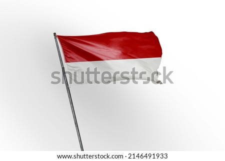 Indonesia waving flag on a white background. - image