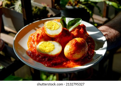 Indonesian Food : Telur Balado Or Hard-boiled Eggs In Spicy Sambal Balado 