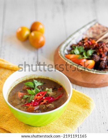 Indonesian Food Tongseng, Goat Meat Cooked with Vegetables and Spices. A Traditional Food From Central Java, Indonesia. 