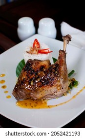 Indonesian Grilled Duck’s Thigh Served With Rice.