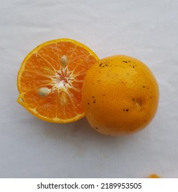 Indonesian mandarin oranges also known as jeruk manis or jeruk medan .Top view . - Shutterstock ID 2189953505