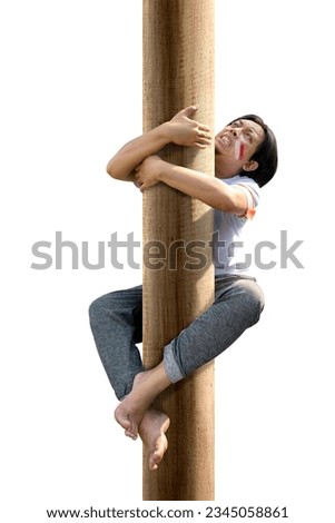 Similar – Hanging tired on the ropes