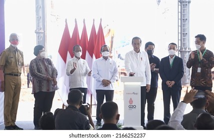 Indonesian President Joko Widodo While Inaugurating An Electric Vehicle Battery Factory In The Integrated Industrial Estate Or KIT, In Batang, Indonesia, June 8, 2022