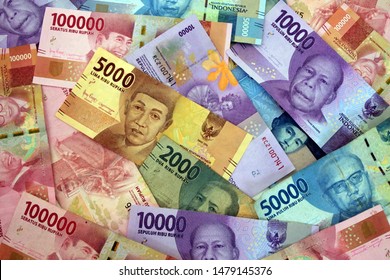 Indonesian rupiah the official currency of Indonesia. Bank Indonesia notes background.
