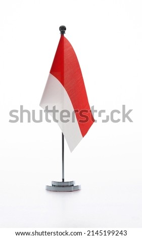 Indonesian table flag on white background.