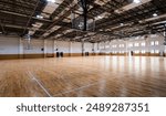 Indoor basketball court of the school