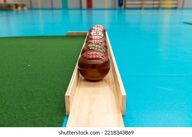 Indoor Bowls Carpets. Also Known As Lawn Bowls Or Lawn Bowling