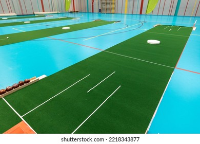 Indoor Bowls Carpets. Also Known As Lawn Bowls Or Lawn Bowling