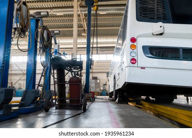 Indoor Bus Repair Service Workshop