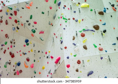 Indoor Climbing Gym Wall Detail Close Up