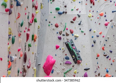 Indoor Climbing Gym Wall Detail Close Up
