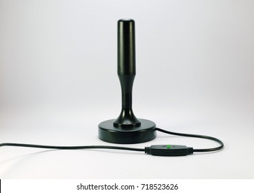 Indoor Digital TV Antenna On White Background.