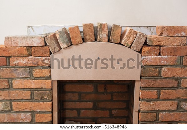 Indoor Diy Project Building Fireplace House Stock Photo Edit Now