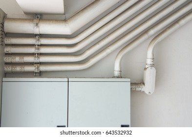 Indoor electrical conduit - Shutterstock ID 643532932