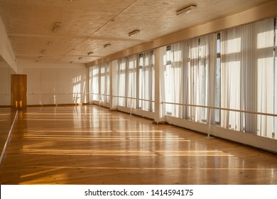 indoor empty ballet hall class room with no people  