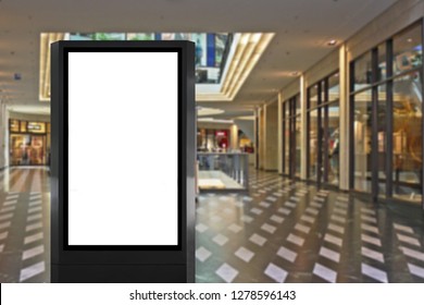 Indoor Light Box At Mall Ideal For Advertising Display, Information Board, Digital Signage Or Poster Mock Up Marketing Message