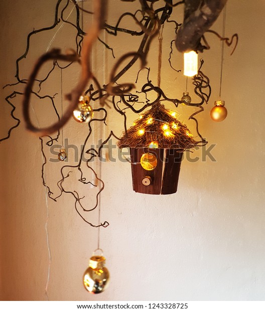 Indoor Light Decoration Branches Bird House Stock Photo Edit Now