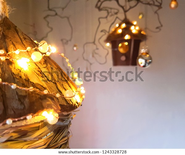 Indoor Light Decoration Branches Bird House Stock Photo Edit Now