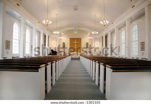 Indoor Methodist Church Lights On Stock Photo Edit Now 1301105