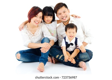 Asian Family Sitting On Floor Stock Photo (Edit Now) 273710153