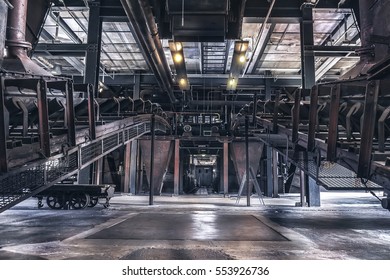 Indoor production scene of the "Zeche Zollverein" in Essen-Germany. The closed coke oven plant is world heritage site.