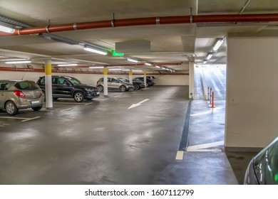 Indoor Scenery Of A Multistorey Car Park