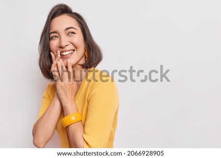 Similar – Image, Stock Photo young beautiful woman with her Cute small dog at sunset