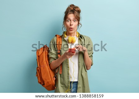 Similar – Image, Stock Photo Hipster girl with blue hair!