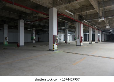 Indoor Space Of Large Underground Parking Lot