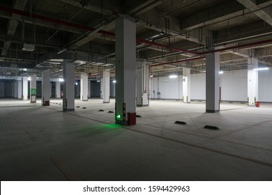 Indoor Space Of Large Underground Parking Lot