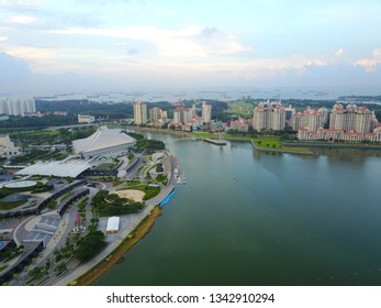 Indoor Stadium Singapore Drone Shot