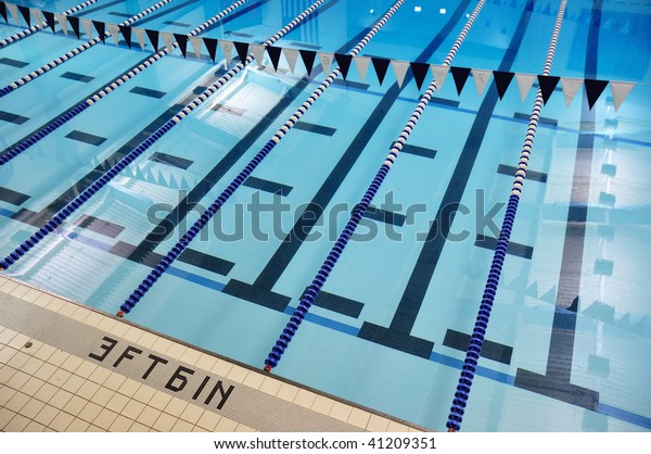 Indoor Swimming Pool Lane Lines Backstroke Stock Photo (Edit Now) 41209351